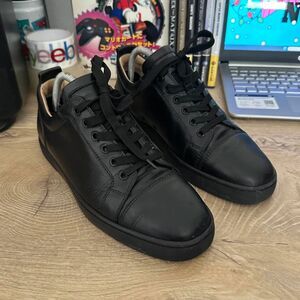 Authentic Christian Louboutin Louis Junior Leather Low Top Sneakers Size 41